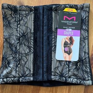 Maidenform Black Lace Waist Trainer with Floral Mesh